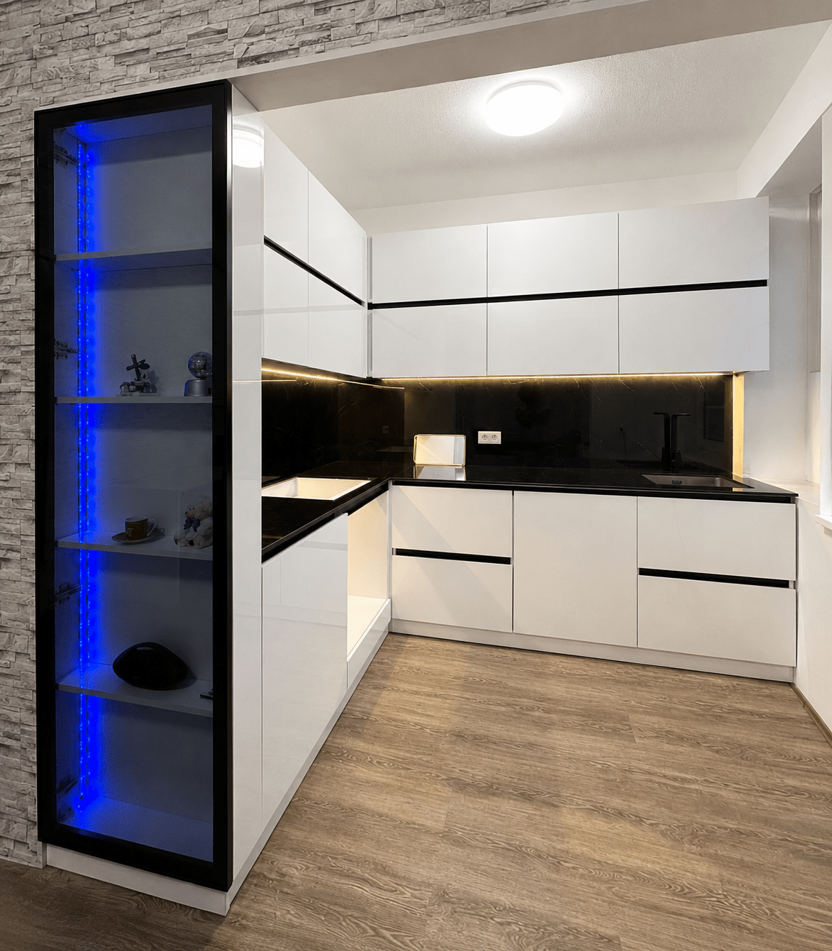 834fc5b8-a484-4533-aac3-569a450a9a95 Modern White L-Shaped Kitchen - Figura 1