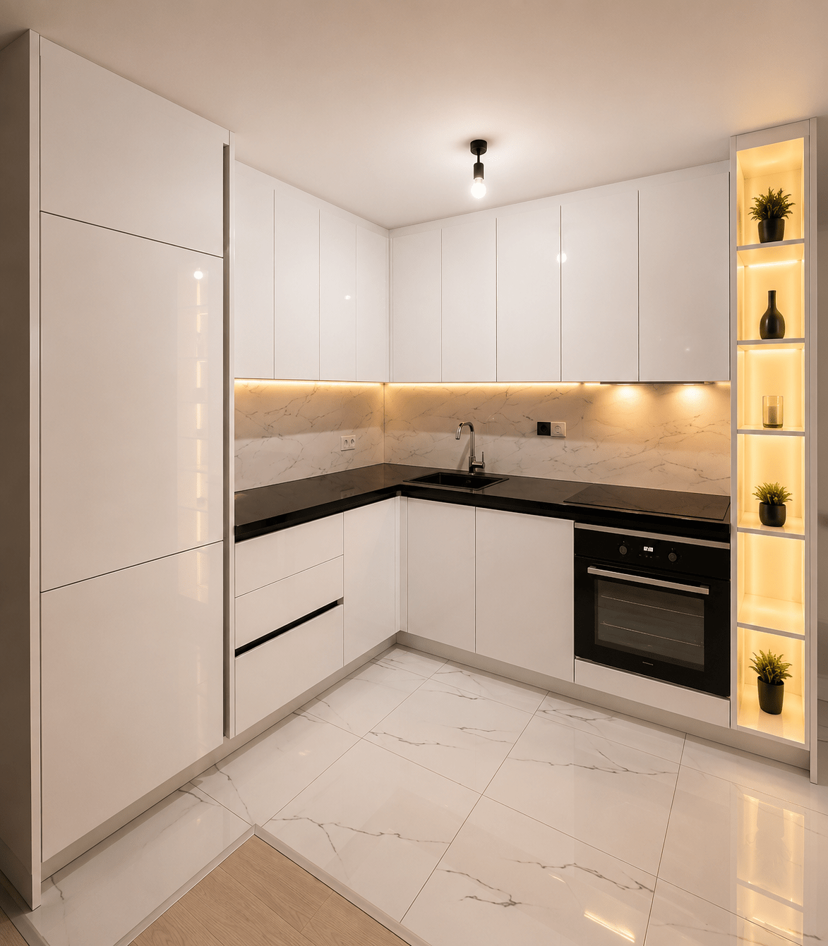 a6507d53-115b-46f3-913b-baf04e89cfbf Elegant White Corner Kitchen - Figura 1