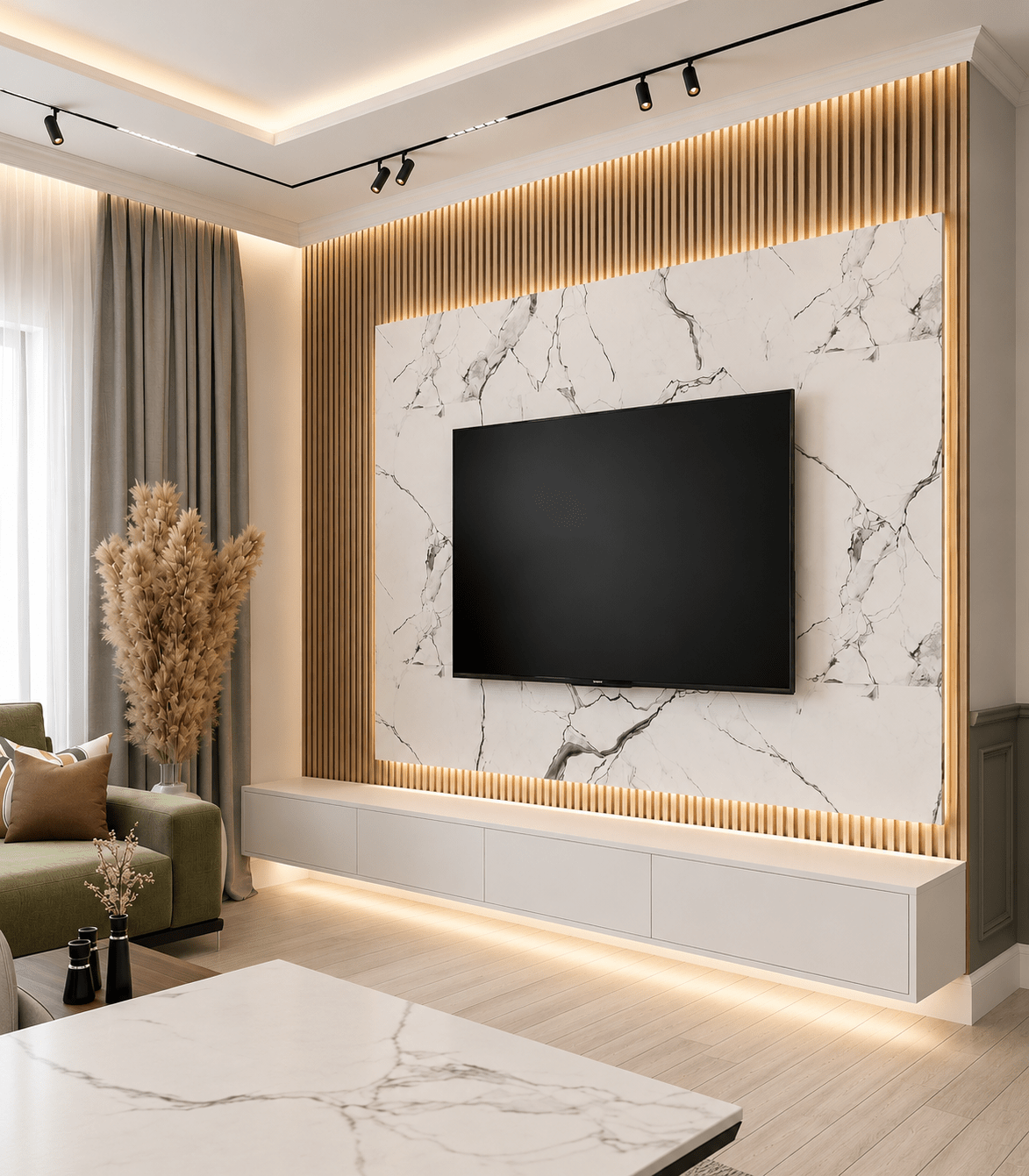 b29efc0a-dcba-446a-ab00-47c27c1d92d1 Marble Luxe TV Wall Unit - Figura 1