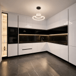 Modern Luxury Black & White L-Shaped Kitchen